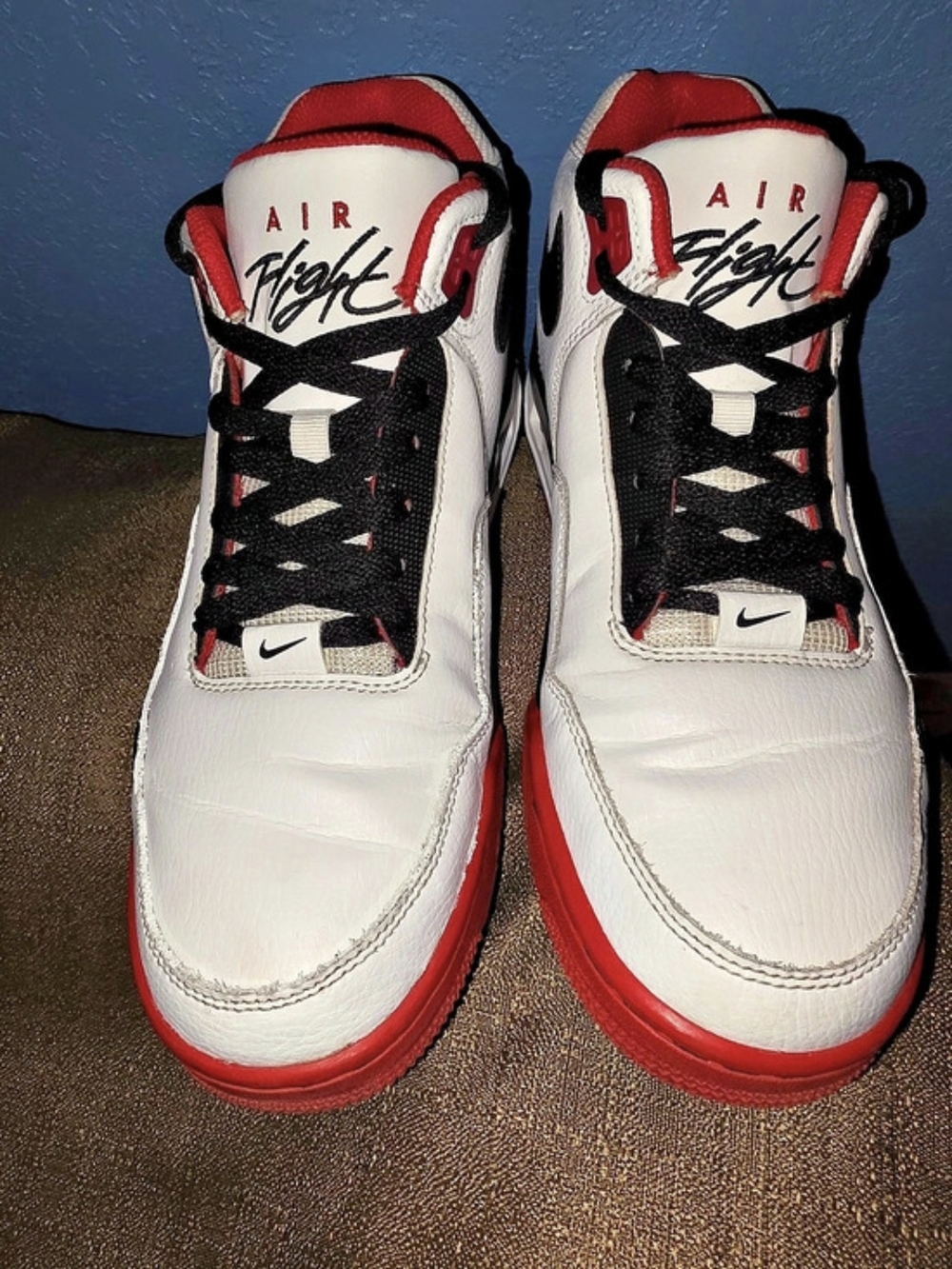Nike Air Flight 89 Sneakers White & Red US 9
